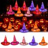 8PCS Halloween Hanging Lighted Glowing LED Witch Hats for Indoor Outdoor Tree Yard Garden Porch