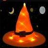 8PCS Halloween Hanging Lighted Glowing LED Witch Hats for Indoor Outdoor Tree Yard Garden Porch