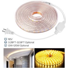 9.84ft/3m LED Strip Light 110V IP65 Waterproof 2500LM Dimmable Rope Light SMD 5050 6000K Cold White Warm (Light Color: Warm)
