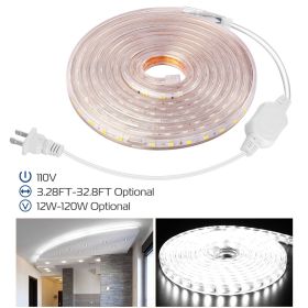 9.84ft/3m LED Strip Light 110V IP65 Waterproof 2500LM Dimmable Rope Light SMD 5050 6000K Cold White Warm (Light Color: Cold)