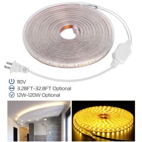 32.8ft/10m LED Strip Light 110V IP65 Waterproof 2500LM Dimmable Rope Light SMD 5050 6000K Cold White Warm (Light Color: Warm)