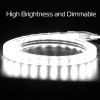 3.28ft/1m LED Strip Light 110V IP65 Waterproof 2500LM Dimmable Rope Light SMD 5050 6000K Cold White Warm