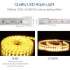 6.56ft/2m LED Strip Light 110V IP65 Waterproof 2500LM Dimmable Rope Light SMD 5050 6000K Cold White Warm