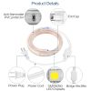 3.28ft/1m LED Strip Light 110V IP65 Waterproof 2500LM Dimmable Rope Light SMD 5050 6000K Cold White Warm