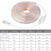 9.84ft/3m LED Strip Light 110V IP65 Waterproof 2500LM Dimmable Rope Light SMD 5050 6000K Cold White Warm